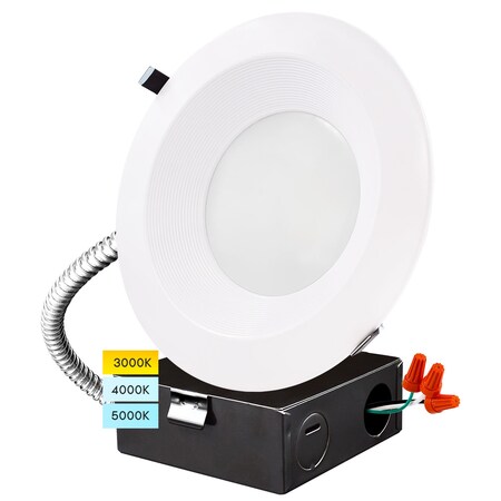 Luxrite 10 Inch Commercial LED Recessed Downlight 3 CCT Selectable 22/29/37.5W 2300/3000/3700LM Dimmable LR23960-1PK